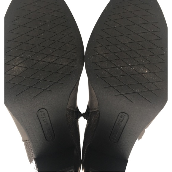 Laura Ashley Grey Reptile Print SIce Buckle Vegan Booties with Almond Toe size 7 - Picture 12 of 16